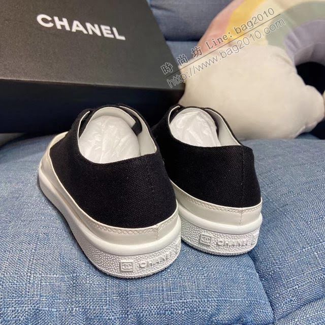 Chanel女鞋 香奈兒四季常青鞋 Chanel2020新款帆布板鞋  naq1196
